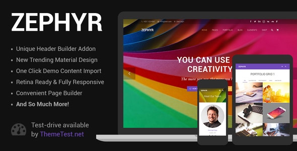 zephyr 7 3 nulled material design theme 1